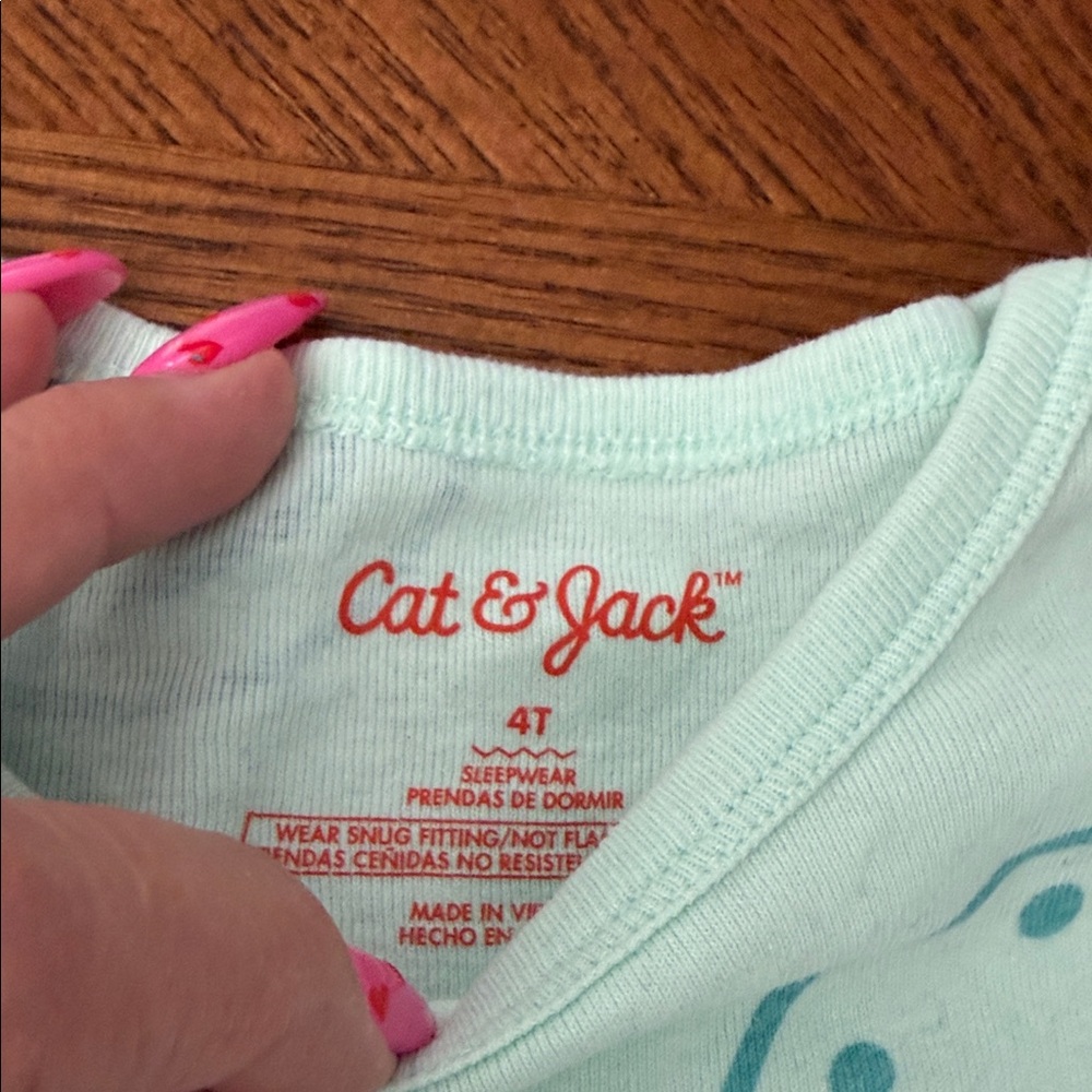 Cat & Jack Smiley Face Tee and Pants Set - Light Blue on Cream - Picture 3 of 3